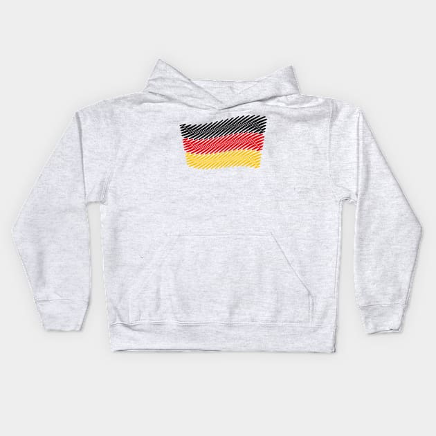 National Flag Of Germany (Scribble) Kids Hoodie by MrFaulbaum